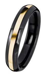 BLACK DUETTO /YELLOWGOLD RING