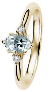 TIMANTTI/ AKVAMARIINISORMUS ROSA