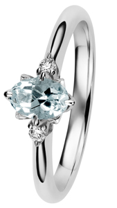 TIMANTTI/ AKVAMARIINISORMUS ROSA