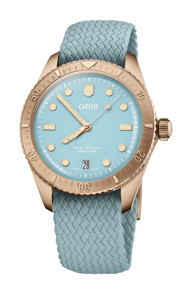 Oris Divers 65 Bronze cotton candy blue
