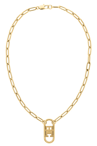 TH Monogram GP long chain pendant necklace - Kultakeskus Oy