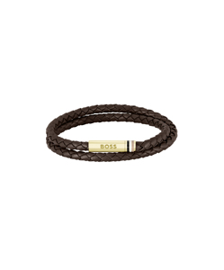 BOSS ARES LEATHER MENS BRACELET
