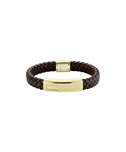 BOSS LANDER LEATHER MENS BRACELET - Kultakeskus Oy