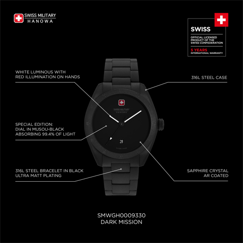 SWISS MILITARY HANOWA DARK MISSION - Kultakeskus Oy