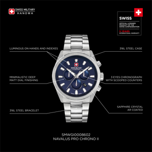 SWISS MILITARY HANOWA NAVALUS PRO CHRONO II - Kultakeskus Oy